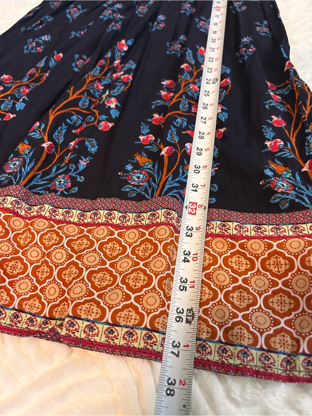 Soft Surroundings Navy Boho Patchwork Long-Sleeve Dress - Picture 8 of 10